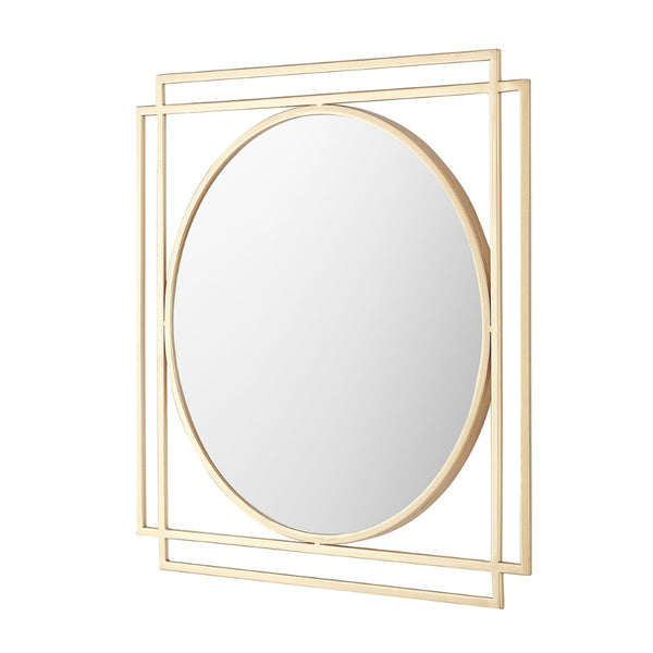 Safavieh RESSER, 20.25-Inch Gold Iron/MDF Mirror - Elegant Accent for Entryways, Living Rooms & Bedrooms MRR1044A
