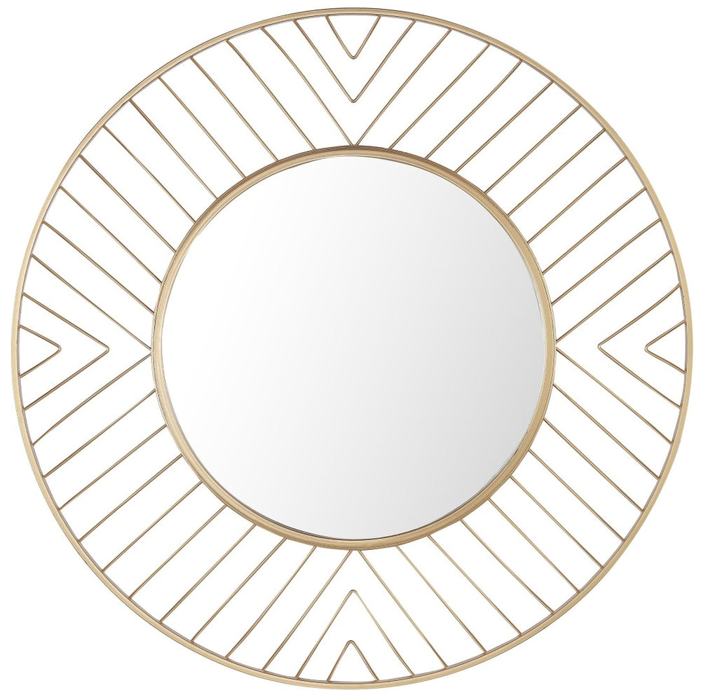 Safavieh FONNA, 30-Inch Gold Iron/MDF Mirror - Sculptural Design for Modern Spaces, Stylish Home Décor Statement MRR1046A