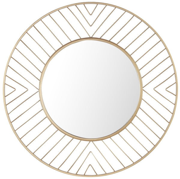 Safavieh FONNA, 30-Inch Gold Iron/MDF Mirror - Sculptural Design for Modern Spaces, Stylish Home Décor Statement MRR1046A