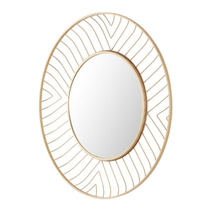 Safavieh FONNA, 30-Inch Gold Iron/MDF Mirror - Sculptural Design for Modern Spaces, Stylish Home Décor Statement MRR1046A