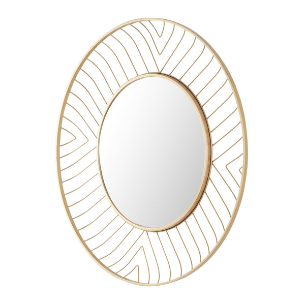 Safavieh FONNA, 30-Inch Gold Iron/MDF Mirror - Sculptural Design for Modern Spaces, Stylish Home Décor Statement MRR1046A