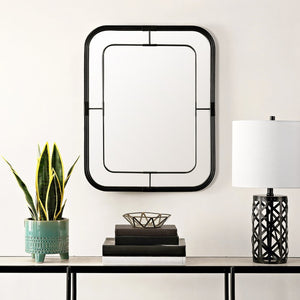 Safavieh SILTER, 22-Inch Jet-Black Iron/MDF Mirror - Timeless Mid-Century Modern Accent for Any Room MRR1049A