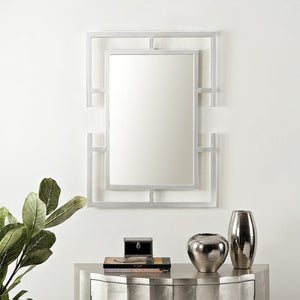 Safavieh GORLA, 22-Inch Silver Iron Mirror – Elegant Accent for Living Rooms, Bedrooms & Entryways MRR1054A