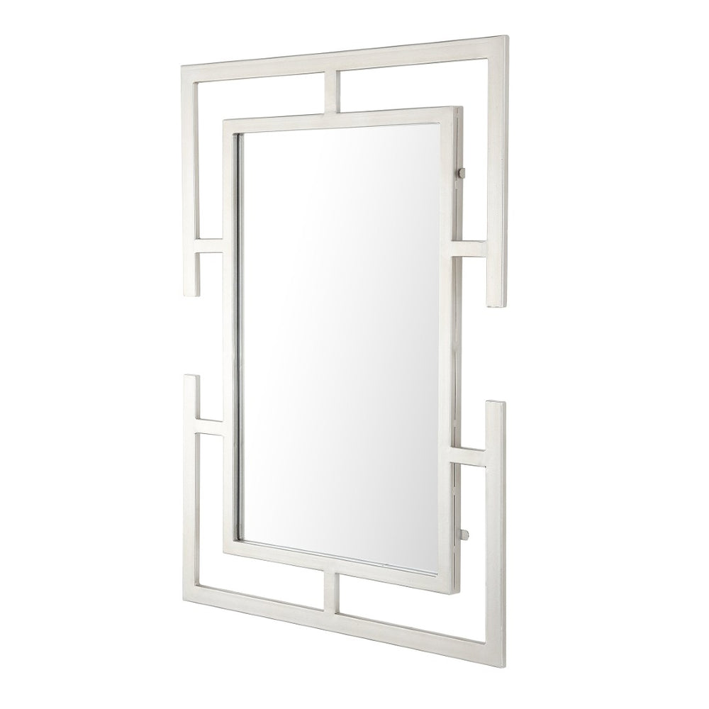 Safavieh GORLA, 22-Inch Silver Iron Mirror – Elegant Accent for Living Rooms, Bedrooms & Entryways MRR1054A
