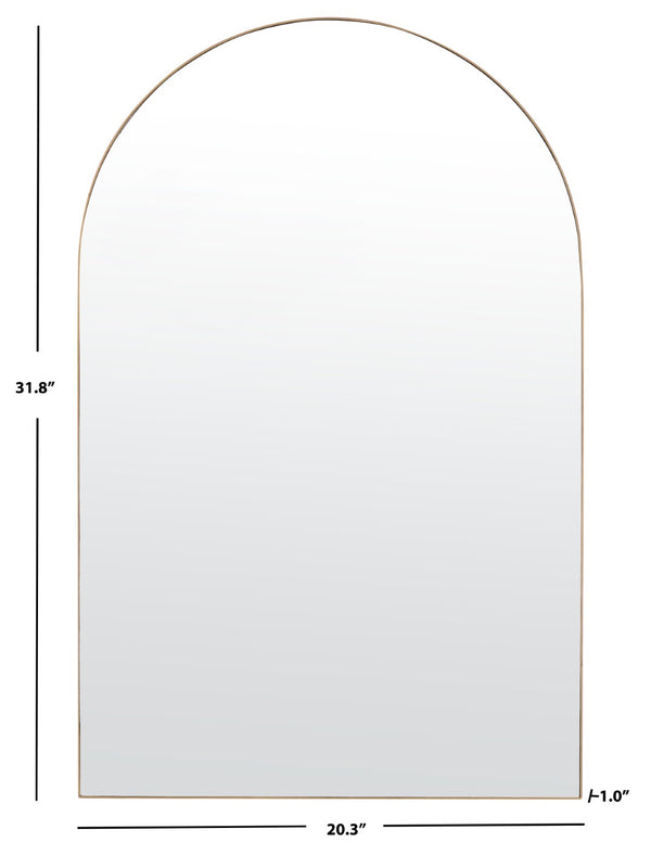 Safavieh JINLA, 20.25" Gold Arched Mirror - Timeless Design for Entryways, Bedrooms & Living Spaces, Elegant Finish MRR1055A