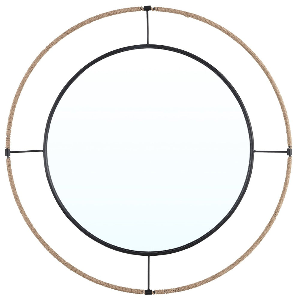 Safavieh DEMSON, 19.25-Inch Black Wall Mirror – Sleek Iron Frame, Contemporary Design for Any Room Décor MRR1058A