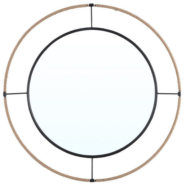 Safavieh DEMSON, 19.25-Inch Black Wall Mirror – Sleek Iron Frame, Contemporary Design for Any Room Décor MRR1058A