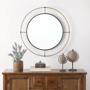 Safavieh DEMSON, 19.25-Inch Black Wall Mirror – Sleek Iron Frame, Contemporary Design for Any Room Décor MRR1058A