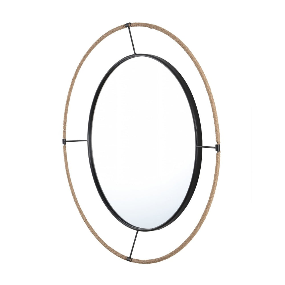 Safavieh DEMSON, 19.25-Inch Black Wall Mirror – Sleek Iron Frame, Contemporary Design for Any Room Décor MRR1058A