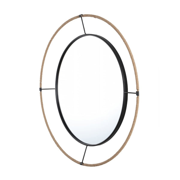 Safavieh DEMSON, 19.25-Inch Black Wall Mirror – Sleek Iron Frame, Contemporary Design for Any Room Décor MRR1058A
