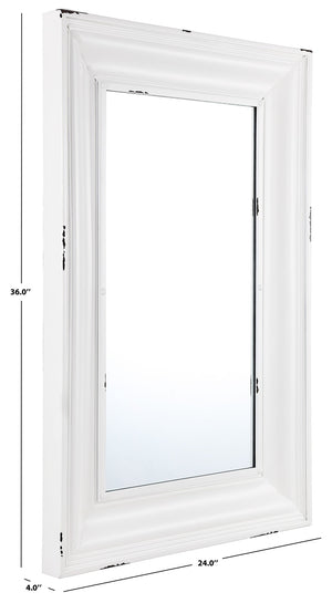 Safavieh LINSA, 24-Inch White Paneled Mirror - Farmhouse Style with Durable Iron & MDF Construction for Any Space MRR1059A