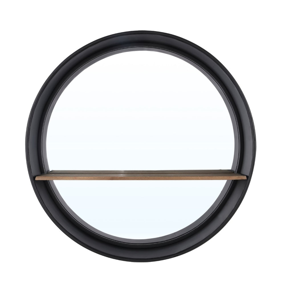 Safavieh BONNI, 24-Inch Black Iron/MDF Mirror with Integrated Shelf for Modern Home Décor and Style MRR1063A