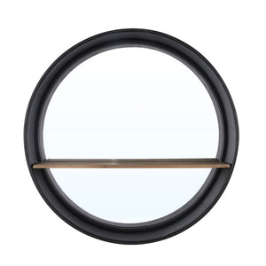 Safavieh BONNI, 24-Inch Black Iron/MDF Mirror with Integrated Shelf for Modern Home Décor and Style MRR1063A