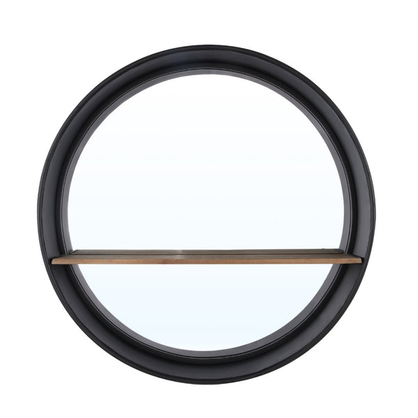 Safavieh BONNI, 24-Inch Black Iron/MDF Mirror with Integrated Shelf for Modern Home Décor and Style MRR1063A