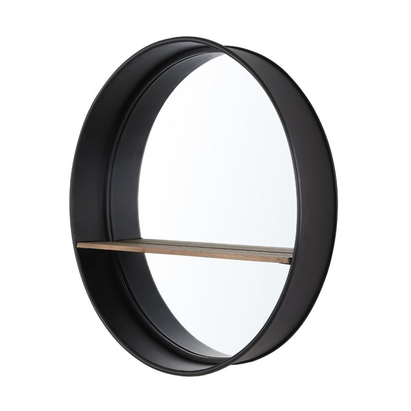 Safavieh BONNI, 24-Inch Black Iron/MDF Mirror with Integrated Shelf for Modern Home Décor and Style MRR1063A