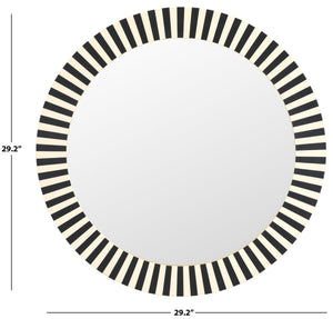 Safavieh Charli, 29.2 Inch Black/Ivory Resin & Mdf Mirror - Elegant, Modern Design For Any Home Decor Black ,Ivory Resin+Mdf Mrr1500a
