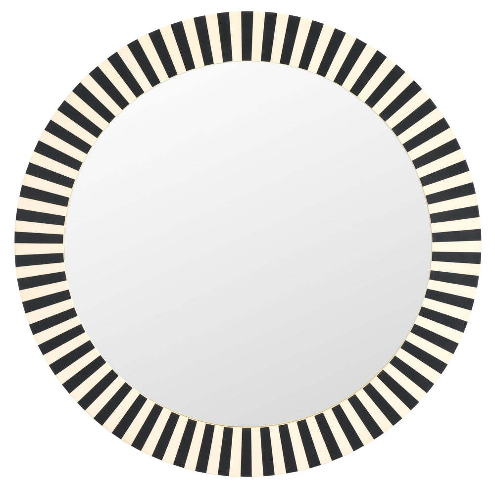 Safavieh Charli, 29.2 Inch Black/Ivory Resin & Mdf Mirror - Elegant, Modern Design For Any Home Decor Black ,Ivory Resin+Mdf Mrr1500a