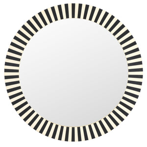 Safavieh Charli, 29.2 Inch Black/Ivory Resin & Mdf Mirror - Elegant, Modern Design For Any Home Decor Black ,Ivory Resin+Mdf Mrr1500a