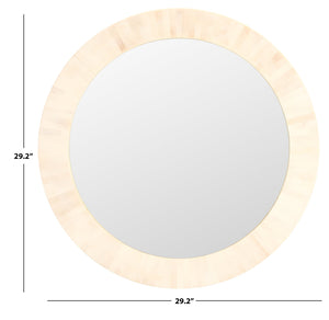 Safavieh Sabi, 29.2-inch Antique Ivory Resin Mirror - Elegant Faux Bone Design For Home Decor Enhancement Antique Ivory ,Faux Bone Resin+Mdf Mrr1501a