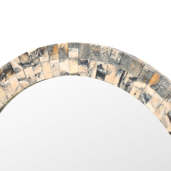 Safavieh LORI, 29.2" Reflective Antique Green & Horn Mosaic Mirror - Stylish Accent for Any Room Decor MRR1503A
