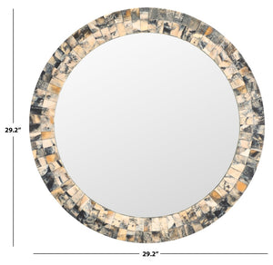 Safavieh LORI, 29.2" Reflective Antique Green & Horn Mosaic Mirror - Stylish Accent for Any Room Decor MRR1503A