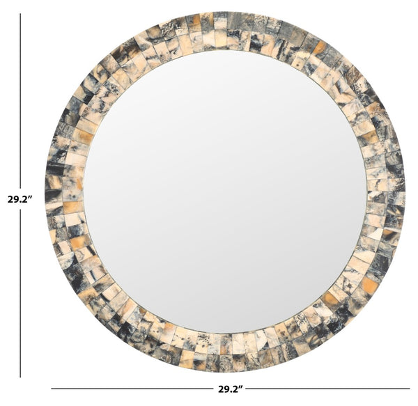 Safavieh LORI, 29.2" Reflective Antique Green & Horn Mosaic Mirror - Stylish Accent for Any Room Decor MRR1503A