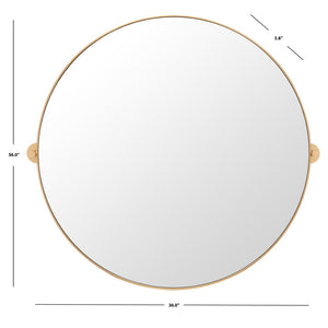 Safavieh ELDIA, 36 Inch Iron Mirror - Stylish Minimalist Design to Elevate Any Space with Timeless Elegance Brass MRR2000A