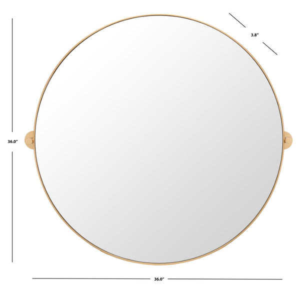 Safavieh ELDIA, 36 Inch Iron Mirror - Stylish Minimalist Design to Elevate Any Space with Timeless Elegance Brass MRR2000A