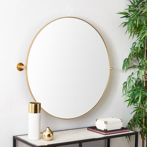 Safavieh ELDIA, 36 Inch Iron Mirror - Stylish Minimalist Design to Elevate Any Space with Timeless Elegance Brass MRR2000A