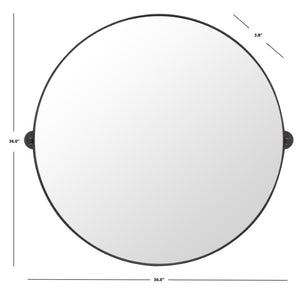 Safavieh ELDIA, 36 Inch Iron Mirror - Stylish Minimalist Design to Elevate Any Space with Timeless Elegance Black MRR2000B