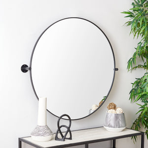 Safavieh ELDIA, 36 Inch Iron Mirror - Stylish Minimalist Design to Elevate Any Space with Timeless Elegance Black MRR2000B