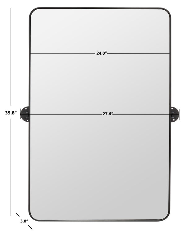 Safavieh DELINAH, 24-Inch Iron Mirror – Elevate Your Space with Minimalist Elegance and Timeless Style Black MRR2001A