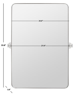 Safavieh DELINAH, 24-Inch Iron Mirror – Elevate Your Space with Minimalist Elegance and Timeless Style Silver MRR2001B