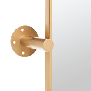 Safavieh DELINAH, 24-Inch Iron Mirror – Elevate Your Space with Minimalist Elegance and Timeless Style Brass MRR2001C