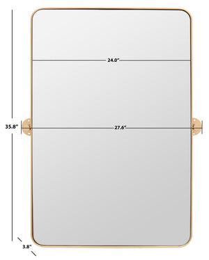 Safavieh DELINAH, 24-Inch Iron Mirror – Elevate Your Space with Minimalist Elegance and Timeless Style Brass MRR2001C