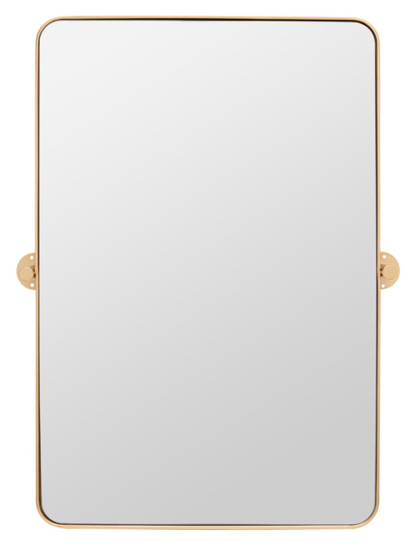 Safavieh DELINAH, 24-Inch Iron Mirror – Elevate Your Space with Minimalist Elegance and Timeless Style Brass MRR2001C