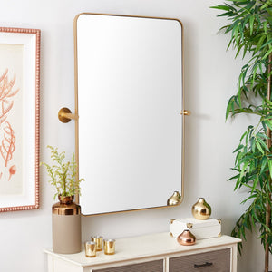 Safavieh DELINAH, 24-Inch Iron Mirror – Elevate Your Space with Minimalist Elegance and Timeless Style Brass MRR2001C