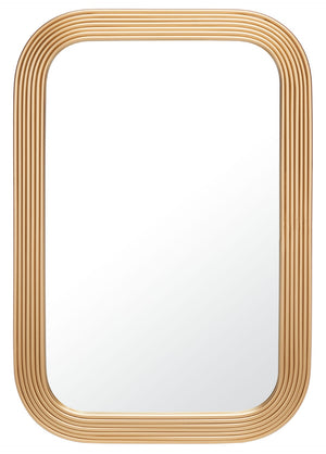 Safavieh AHNA, 24.5 Inch Round Iron Mirror for Contemporary Home Decor - Stylish and Versatile Accent Piece Brass MRR2003C