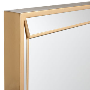 Safavieh PRESEA, 36-Inch Iron Mirror - Chic Industrial Elegance for Home Décor, Versatile Wall Accent Piece Brass MRR2004A