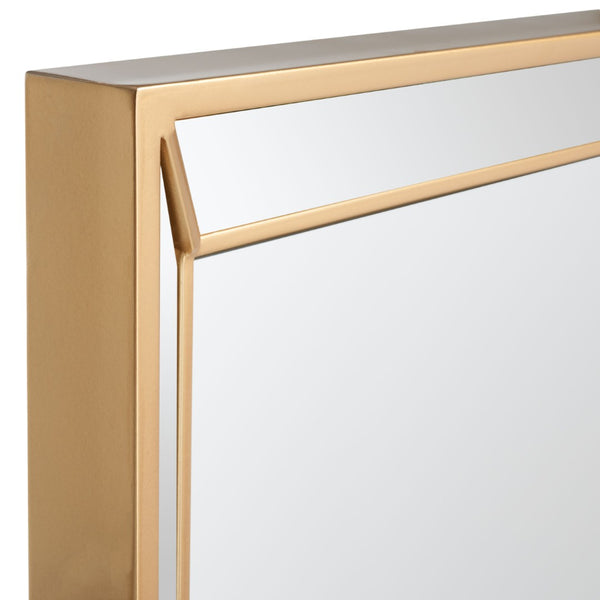Safavieh PRESEA, 36-Inch Iron Mirror - Chic Industrial Elegance for Home Décor, Versatile Wall Accent Piece Brass MRR2004A