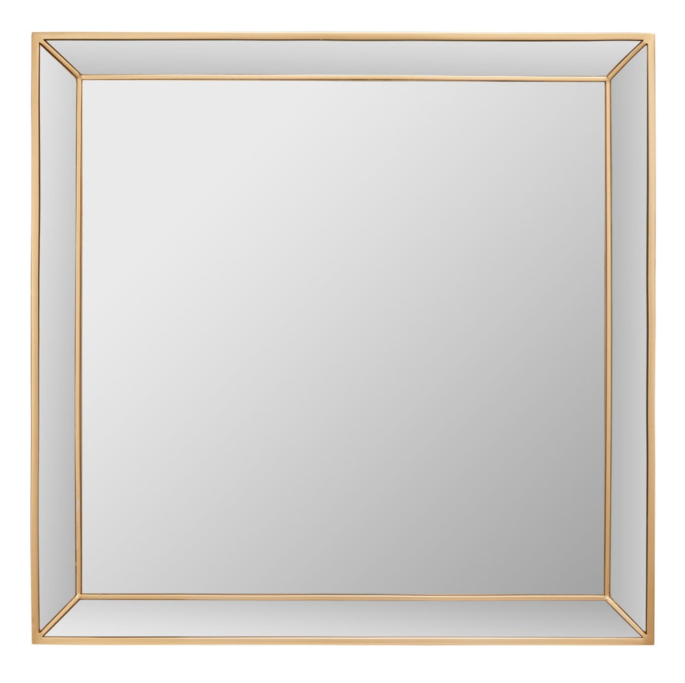 Safavieh PRESEA, 36-Inch Iron Mirror - Chic Industrial Elegance for Home Décor, Versatile Wall Accent Piece Brass MRR2004A