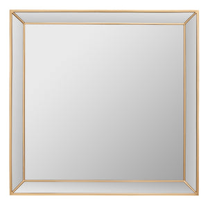 Safavieh PRESEA, 36-Inch Iron Mirror - Chic Industrial Elegance for Home Décor, Versatile Wall Accent Piece Brass MRR2004A