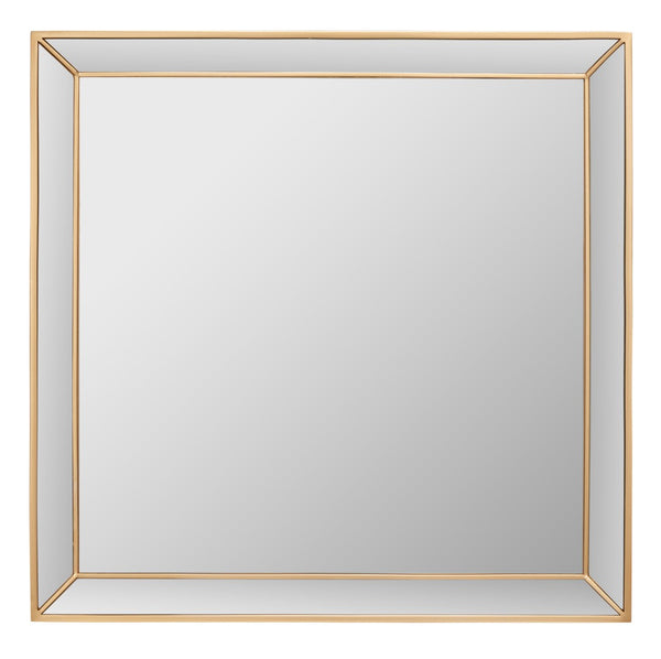 Safavieh PRESEA, 36-Inch Iron Mirror - Chic Industrial Elegance for Home Décor, Versatile Wall Accent Piece Brass MRR2004A