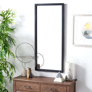 Safavieh PRAVINA, 18 Inch Round Iron Mirror - Modern Minimalist Design for Elegant Home Décor Spaces Black MRR2005C
