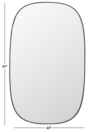 Safavieh VARIA, 23-Inch Iron Mirror - A Stylish Minimalist Accent for Modern Home Décor and Timeless Elegance Black MRR2007B