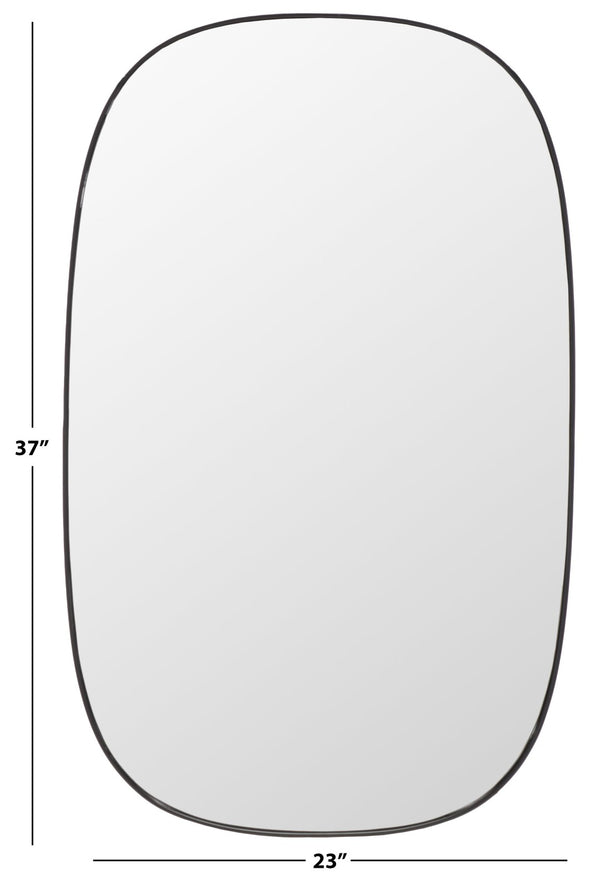Safavieh VARIA, 23-Inch Iron Mirror - A Stylish Minimalist Accent for Modern Home Décor and Timeless Elegance Black MRR2007B