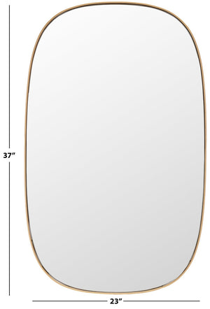 Safavieh VARIA, 23-Inch Iron Mirror - A Stylish Minimalist Accent for Modern Home Décor and Timeless Elegance Brass MRR2007C