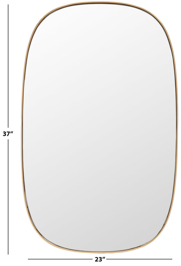 Safavieh VARIA, 23-Inch Iron Mirror - A Stylish Minimalist Accent for Modern Home Décor and Timeless Elegance Brass MRR2007C