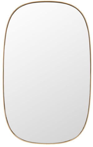 Safavieh VARIA, 23-Inch Iron Mirror - A Stylish Minimalist Accent for Modern Home Décor and Timeless Elegance Brass MRR2007C