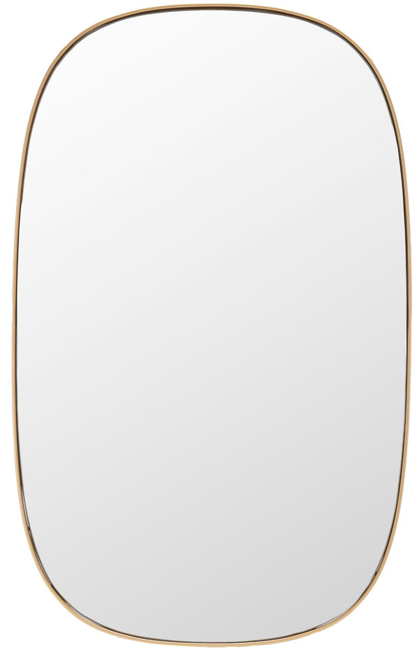 Safavieh VARIA, 23-Inch Iron Mirror - A Stylish Minimalist Accent for Modern Home Décor and Timeless Elegance Brass MRR2007C